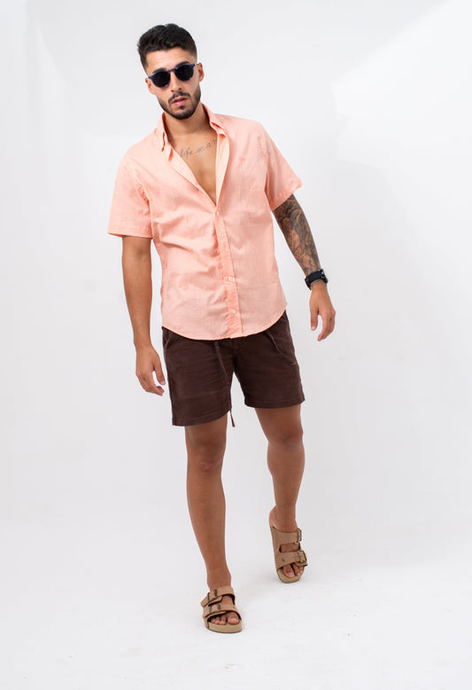 Camisa Linho Verano - Salmão